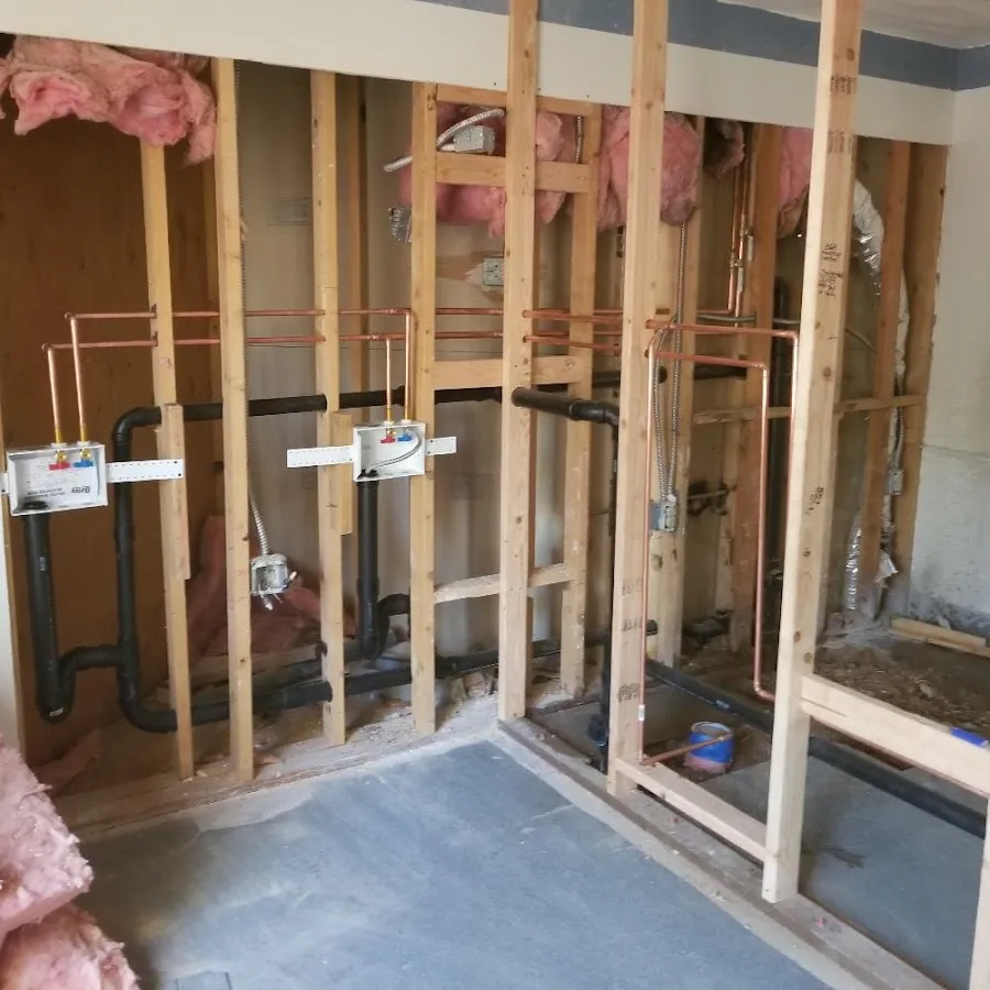Copper pipe rough-in and plumbing installation in Vernon Hills